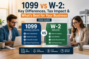 1099 vs W-2: Key Differences, Tax Impact & What’s Best for Your Business (2026)