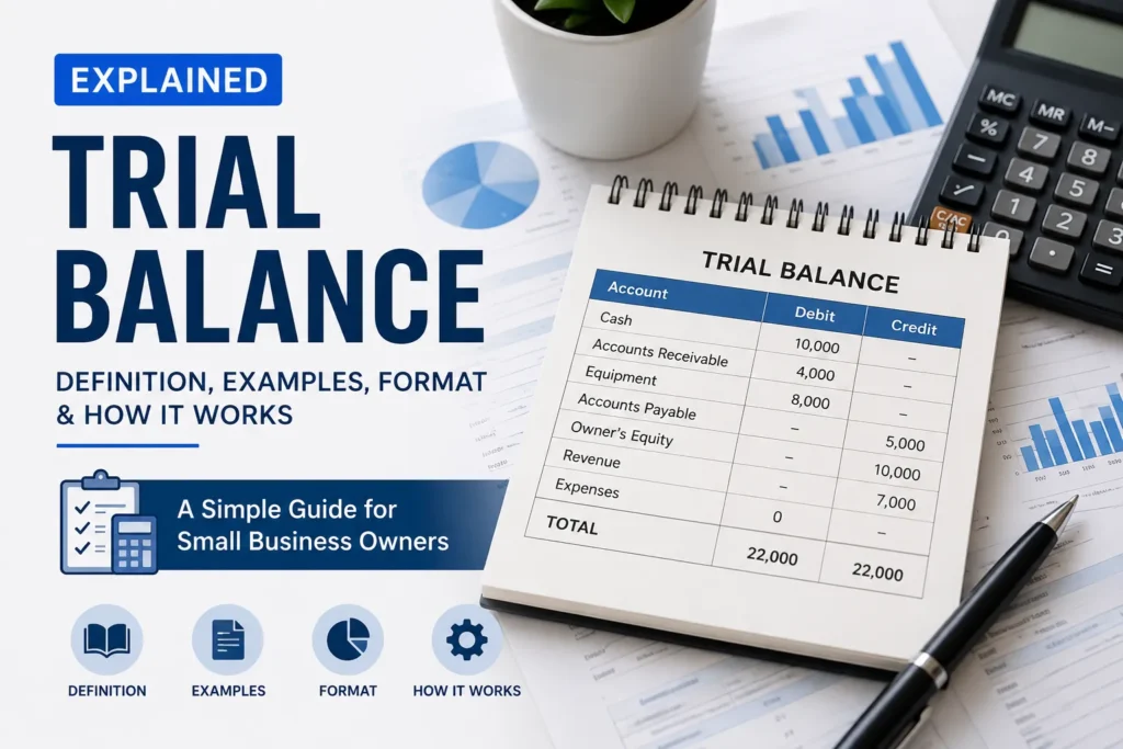 Trial balance explained with examples and format