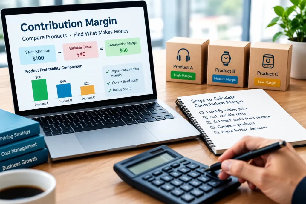Contribution margin analysis comparing product margins